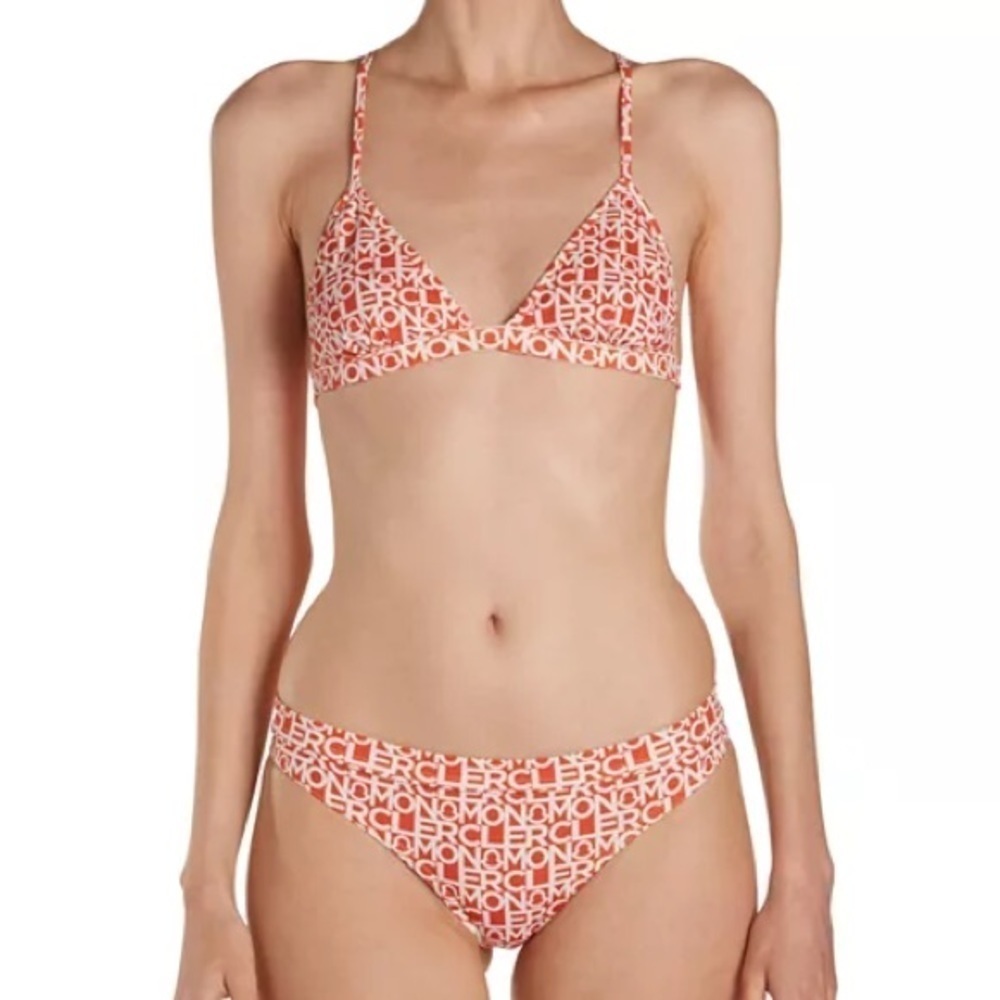 Moncler Orange Logo Print Bikini Sz. S​​​​​​​​​